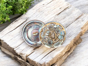 Czech Glass Buttons - Shank Buttons - Artisan Button - Handmade Button - 18mm - (5703) 1pcs