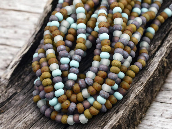 Aged Picasso Beads - Large Seed Beads - 2/0 - Matte Seed Beads - Large Hole Beads - Size 2 Beads - 22" Strand - (2520)