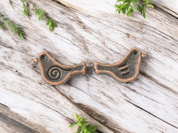 *50* 9x15mm Antique Copper Bird Beads