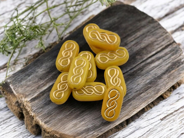 Czech Glass Beads - Infinity Beads - Oval Beads - 18x9mm - 10pcs - (5478)