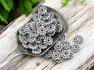 6mm Antique Silver Rope Heishi Spacer Beads - 200pcs