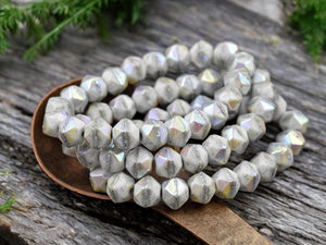 Czech Glass Beads - English Cut Beads - Antique Cut Beads - Round Beads - 8mm - 20pcs - (965)