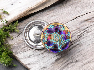 Czech Glass Buttons - Shank Buttons - Artisan Button - Handmade Button - 18mm - (5570) 1pcs