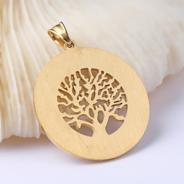 Tree of Life Pendant - Gold Pendants - Rhinestone Pendant - Metal Charms - 1pcs - 40mm - (5743)