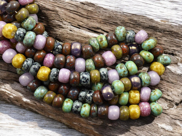 Picasso Beads - Large Seed Beads - 34/0 - Czech Glass Beads - Large Hole Beads - 8mm - 18 inch Strand - (B93)