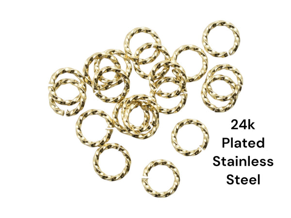 Open Jump Rings - Gold Jump Rings- Twisted Jump Rings - Metal Jump Rings - Choose Your Size