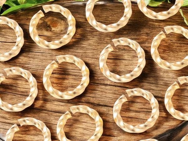 Open Jump Rings - Gold Jump Rings- Twisted Jump Rings - Metal Jump Rings - Choose Your Size