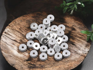 Silver Spacer Beads - Silver Heishi Beads - Metal Spacers - Metal Beads - Spacer Beads - 50pcs - 6x2mm - (B319)