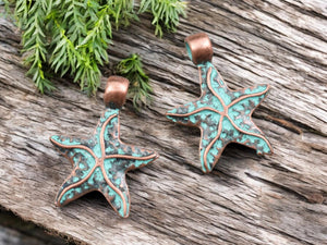 *20* 22x17 Copper Patina Starfish Charms