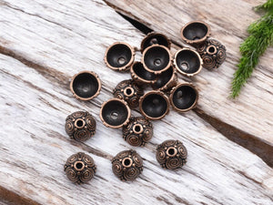 Bead Caps - Copper Bead Caps - 8mm Bead Caps - Metal Bead Caps - Metal Beads - Copper Spacer - Spacer Beads - 100pcs - (1590)