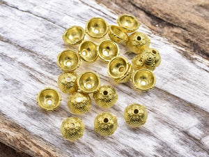 Bead Caps - Gold Bead Caps - 8mm Bead Caps - Metal Bead Caps - Metal Beads - Gold Spacer - Spacer Beads - 100pcs - (A573)