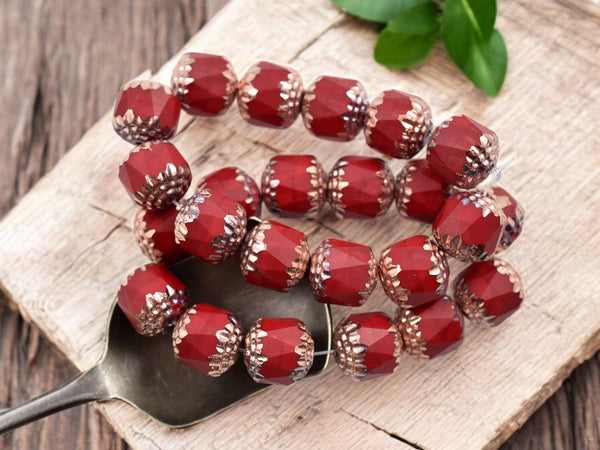 Czech Glass Beads - Cathedral Beads - Picasso Beads - Fire Polish Beads - 10mm - 10pcs - (A432)