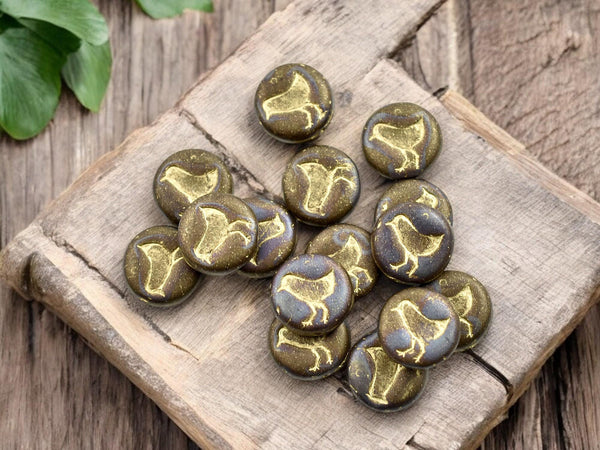 Czech Glass Beads - Bee Beads - Bumble Bee - Czech Glass Bee Coin - 12mm - 12pcs - (1368)