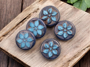 Czech Glass Beads - Hawaiian Flower Beads - Flower Beads - Focal Beads - 18mm - 5pcs - (3374)