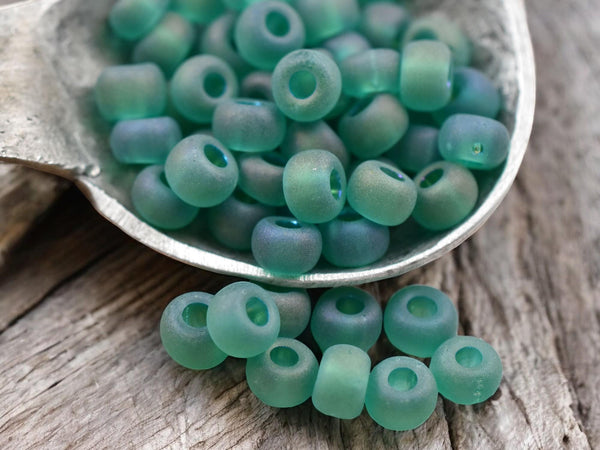 50G Transparent Matte Teal Green AB Czech 2/0 Seed Beads