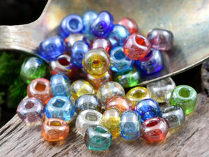 50G Transparent Multi Luster Czech 2/0 Seed Beads