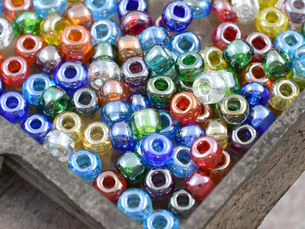 50G Transparent Multi Luster Czech 2/0 Seed Beads