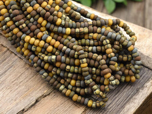 4/0 Aged Matte Caribbean Striped Picasso Seed Bead Mix (21