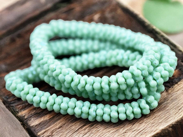 *50* 5mm Opaque Green Tea AB Forget Me Not Rondelle Daisy Beads