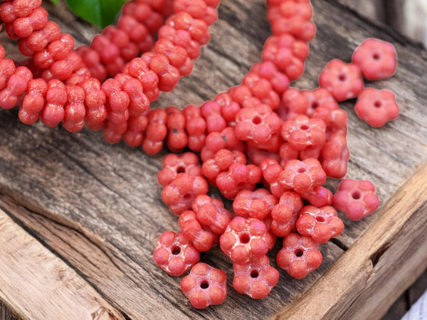 *50* 5mm Etched Silver Washed Watermelon Rondelle Daisy Beads