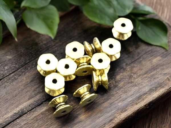 Gold Bead Caps - End Caps - Spacer Beads - Metal Beads - Metal Spacers - Double Sided - 7x5mm - 50pcs - (B392)