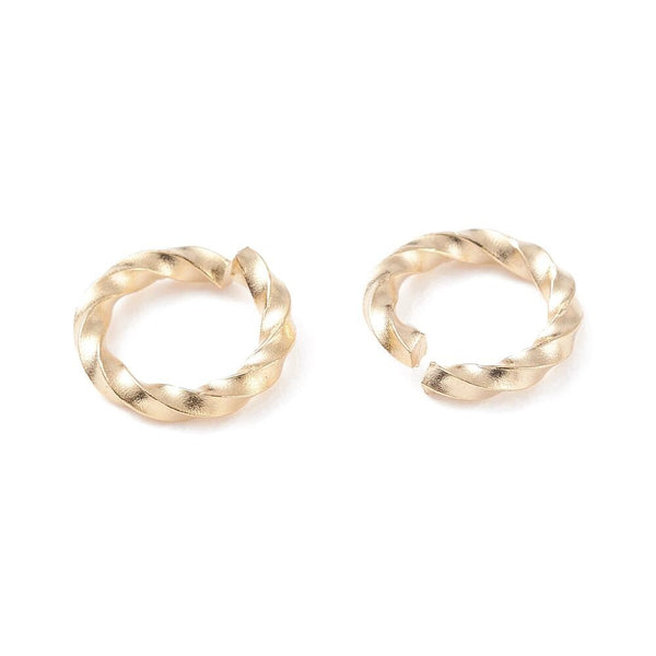 Open Jump Rings - Gold Jump Rings- Twisted Jump Rings - Metal Jump Rings - Choose Your Size