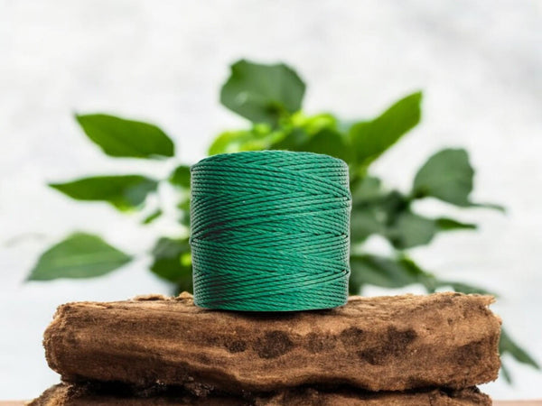 S-Lon Bead Cord - Superlon Bead Cord - Knotting Cord - Macrame Cord - 77 Yard Spool - TEX210 - Kelley Green - (1077)