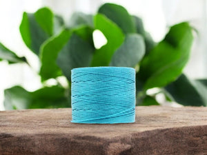 S-Lon Bead Cord - Superlon Bead Cord - Knotting Cord - Macrame Cord - 77 Yard Spool - TEX210 - Bermuda Blue - (5286)