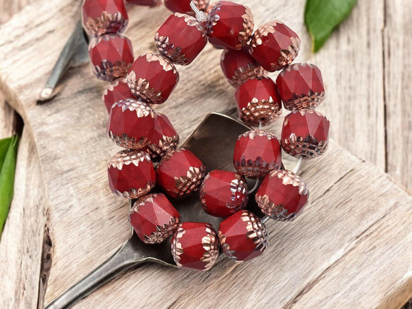 Czech Glass Beads - Cathedral Beads - Picasso Beads - Fire Polish Beads - 10mm - 10pcs - (A432)