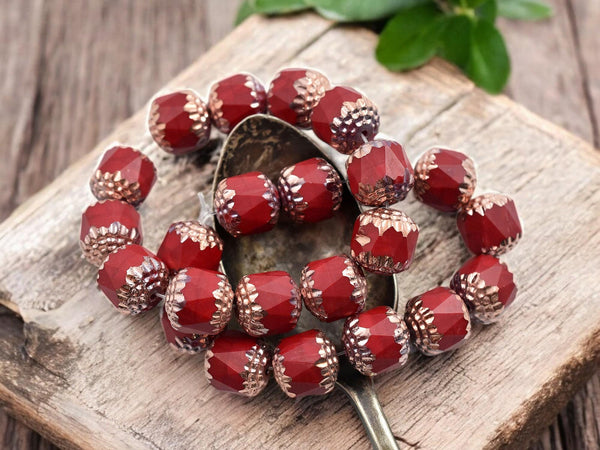 Czech Glass Beads - Cathedral Beads - Picasso Beads - Fire Polish Beads - 10mm - 10pcs - (A432)