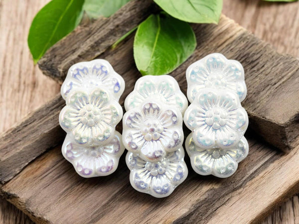 Flower Beads - Czech Glass Beads - Wildflower Beads - Czech Glass Flowers - 14mm - 9pcs - (567)