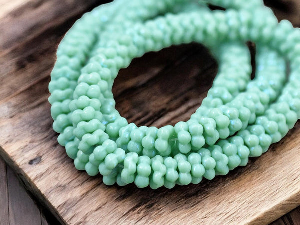 *50* 5mm Opaque Green Tea AB Forget Me Not Rondelle Daisy Beads