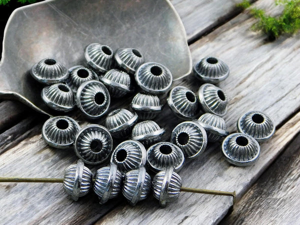 *25* 5x7mm Gunmetal Bicone Spacer Beads