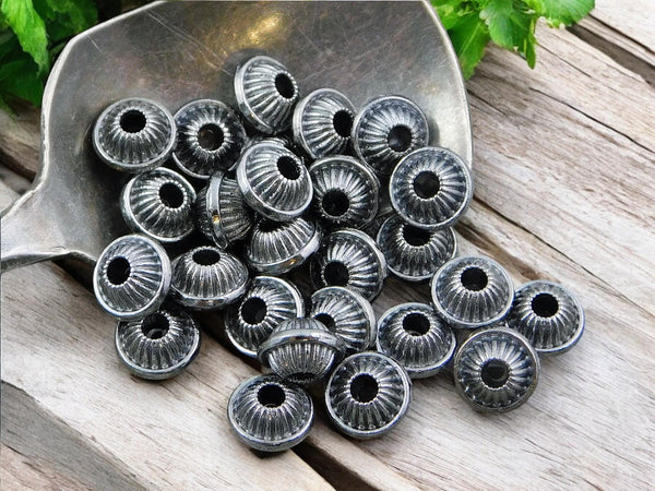 *25* 5x7mm Gunmetal Bicone Spacer Beads