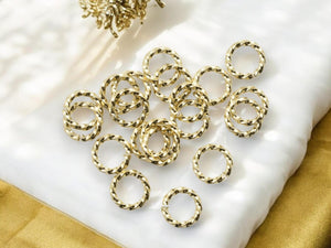 Open Jump Rings - Gold Jump Rings- Twisted Jump Rings - Metal Jump Rings - Choose Your Size