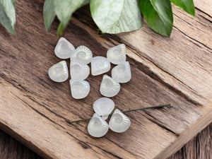 Czech Glass Beads - Laser Etched Beads - Briolette Beads - Teardrop Beads - Tear Drop Beads - 12x11mm - 12pcs - (5979)