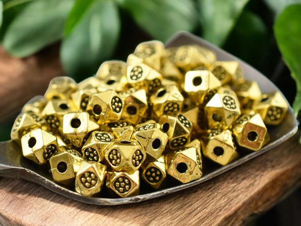 *100* 4mm Antique Gold Wedged Spacer Beads