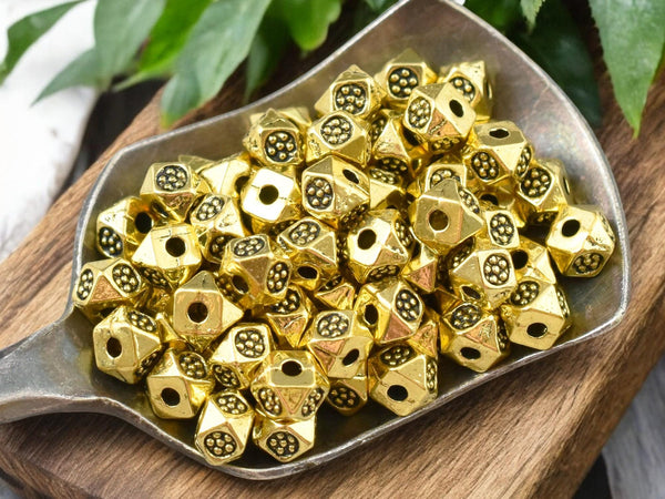 *100* 4mm Antique Gold Wedged Spacer Beads