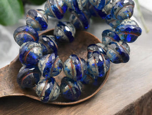 Sapphire Picasso Saturn Beads