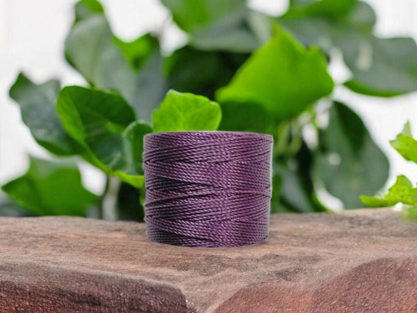 S-Lon Bead Cord - Superlon Bead Cord - Knotting Cord - Macrame Cord - 77 Yard Spool - TEX210 - Medium Purple - (3631)