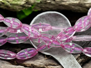 *10* 20x9mm Pink Washed Crystal Marquise Oval Beads