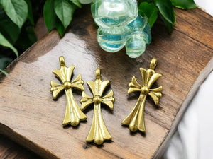 *10* 33x15mm Gold Cross Pendants