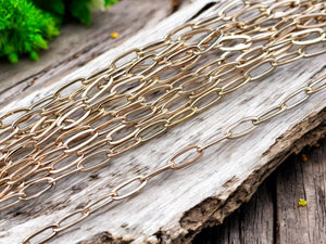 10x4mm 304 Rose Gold Stainless Steel Paperclip Chain -- Sold by the foot