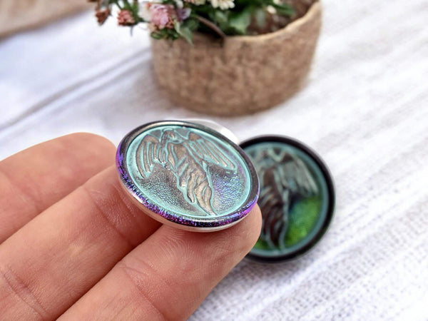 Czech Glass Buttons - Shank Buttons - Artisan Button - Handmade Button - 27mm - (B444) 1pcs