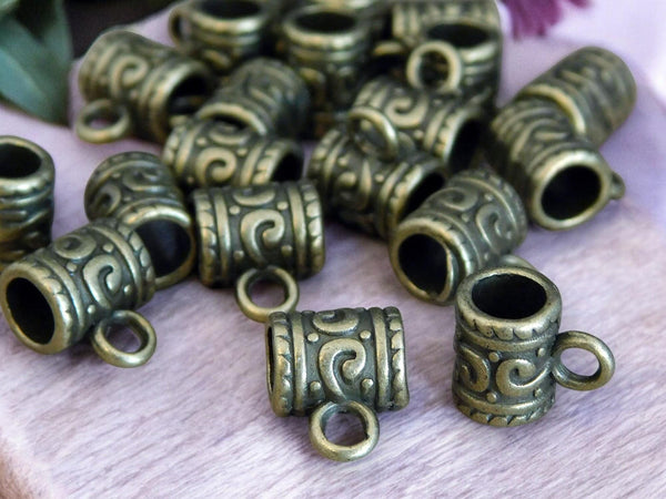 Charm Hanger - Metal Bails - Bronze Bails - Bails For Jewelry - Jewelry Bail - Metal Findings - 9x7mm - 20pcs - (B164)