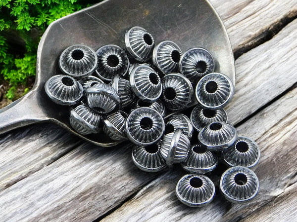 *25* 5x7mm Gunmetal Bicone Spacer Beads