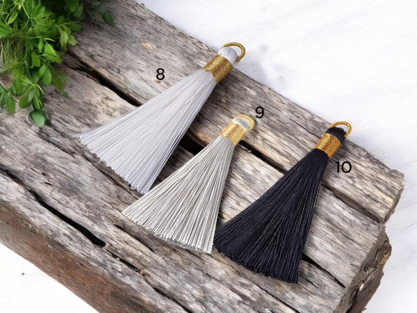 Tassels - Mala Tassel - Necklace Tassel - Silky Tassel - Long Tassels - Jewelry Tassels - Approx 80mm