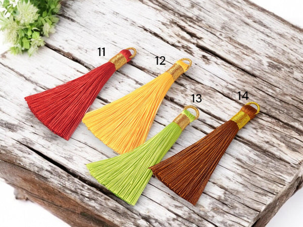 Tassels - Mala Tassel - Necklace Tassel - Silky Tassel - Long Tassels - Jewelry Tassels - Approx 80mm