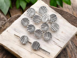 Metal Beads - Spacer Beads - Antique Silver Beads - Silver Spacers - Metal Spacers - 11x4mm - 50pcs - (A287)