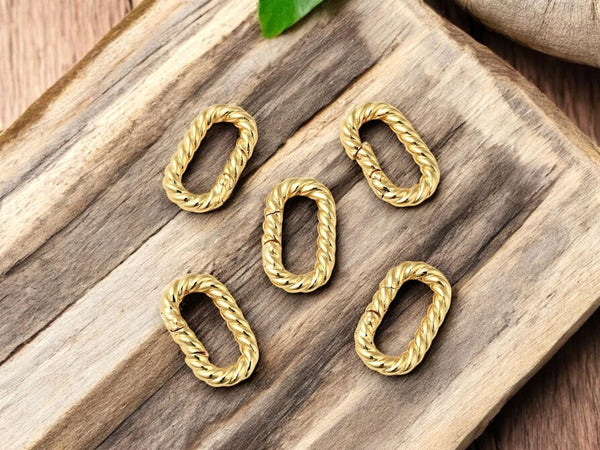 Metal Clasps - Spring Ring Clasp - Triggerless Clasp - Spring Gate Clasp - Gold Clasps - 5pcs - 20x12mm